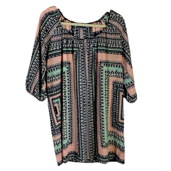 Glam Geometric Tunic Blouse Polyester Large - Picture 2 of 8